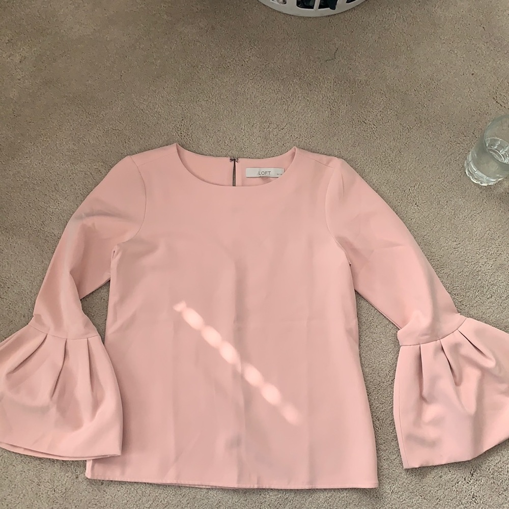 Loft Rose Flare Sleeve Blouse